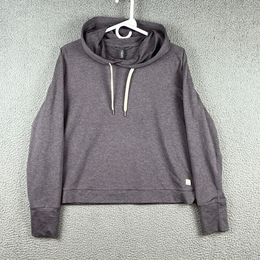 Vuori Halo Performance Hoodie Womens Large Heather Purple Pullover - Picture 1 of 13